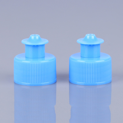 Tampão push pull cosmético do azul 28mm dos tampões de garrafa do ANIMAL DE ESTIMAÇÃO nenhum escapamento