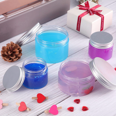 Frascos cosméticos plásticos claros de 4 onças de 2,13 polegadas com as tampas com as tampas Leakproof