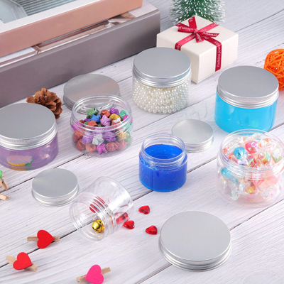 Frascos cosméticos plásticos claros de 4 onças de 2,13 polegadas com as tampas com as tampas Leakproof