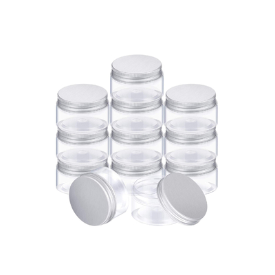 Frascos cosméticos plásticos claros de 4 onças de 2,13 polegadas com as tampas com as tampas Leakproof