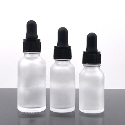 Garrafas de óleo essencial de vidro geadas multi capacidade 5ml do conta-gotas 10ml