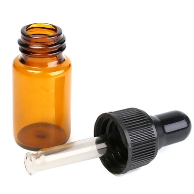 o óleo 5ml essencial engarrafa garrafas de vidro pequenas do conta-gotas de Brown