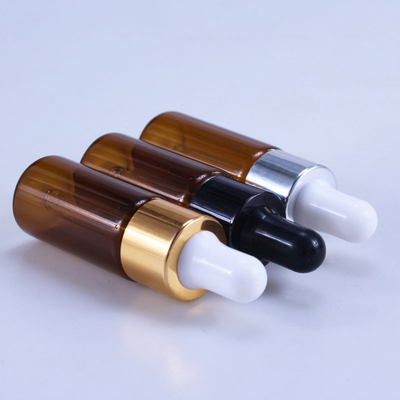 Garrafa de vidro do conta-gotas dos cosméticos 10ml 15ml 20ml Brown para o óleo essencial