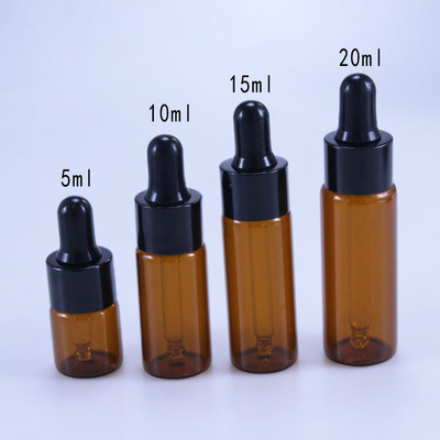 Garrafa de vidro do conta-gotas dos cosméticos 10ml 15ml 20ml Brown para o óleo essencial