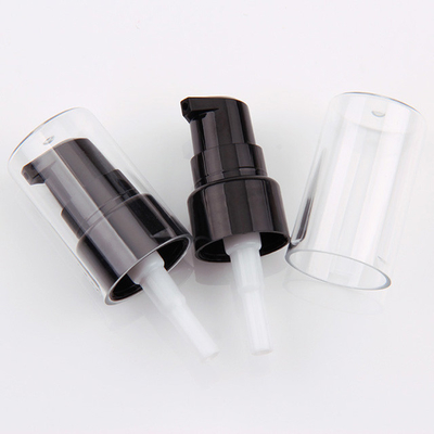 Bomba cosmética 20MM preta lisa da loção com tampa clara completa