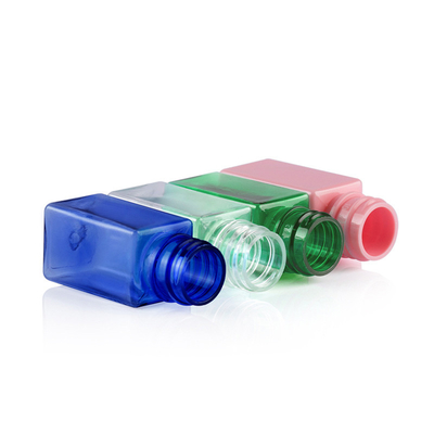 Garrafas plásticas vazias da loção 10ML com rosa azul transparente do verde da bomba