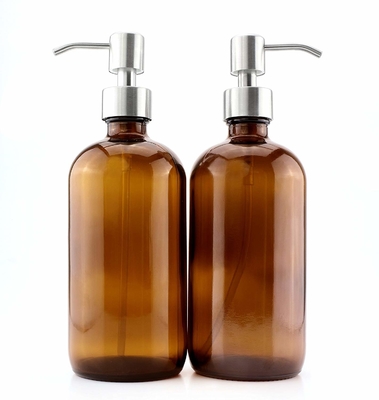Garrafas da loção do vidro de 500ML Brown com o distribuidor da bomba de 28mm
