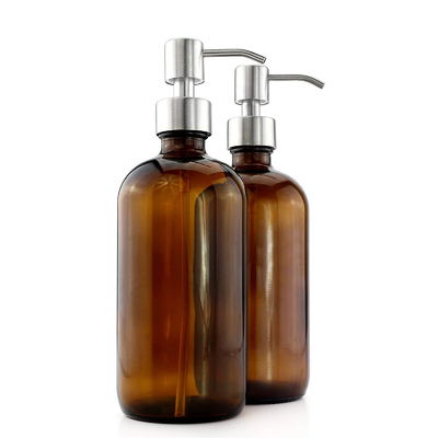 Garrafas da loção do vidro de 500ML Brown com o distribuidor da bomba de 28mm