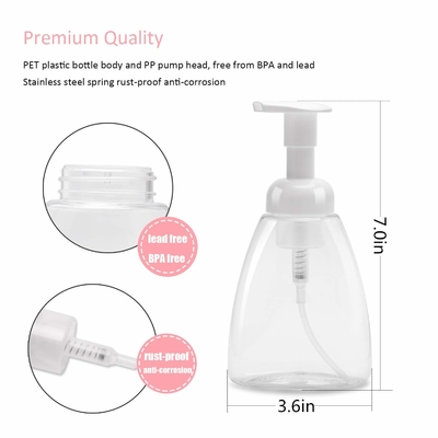 Garrafas plásticas vazias transparentes da loção 500ml com bomba 28mm
