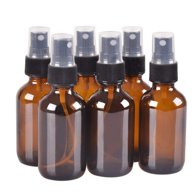 frascos cosméticos da garrafa do pulverizador de 50ml Brown com a bomba de 24MM para o líquido